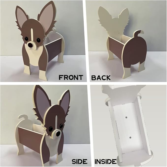 Corgi Dog Planter Plant Pots,Cute Garden Dog Flower Planter,Dog Planters Birthday Gifts for Women,Office,Indoor/Outdoor Decor（9.45 * 6.73 * 12.2in）