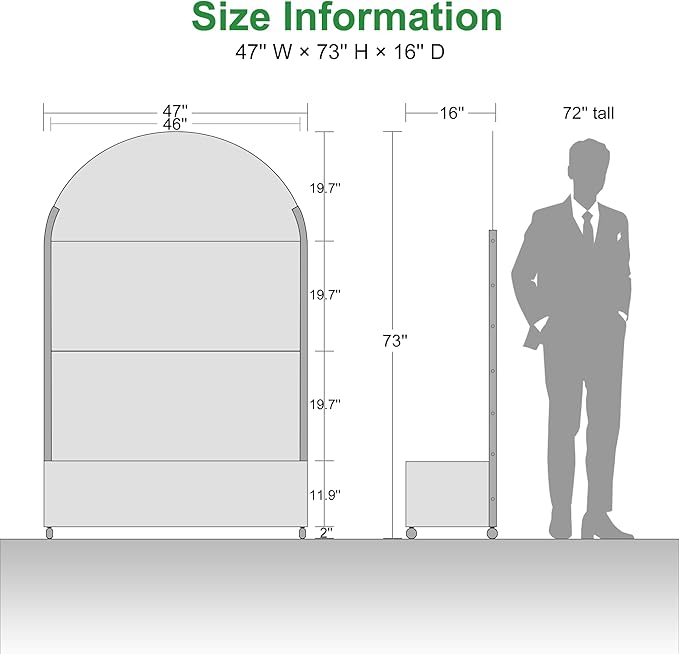 Casaphoria Metal Raised Garden Bed with Trellis and Wheels, 72"x47"x16" Arched Planter Box for Climbing Plants, Vegetables & Vines, Features Drainage Holes and Privacy Screen (Black-Gerald)