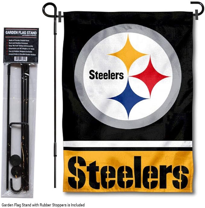 WinCraft Pittsburgh Steelers Garden Flag with Stand Holder