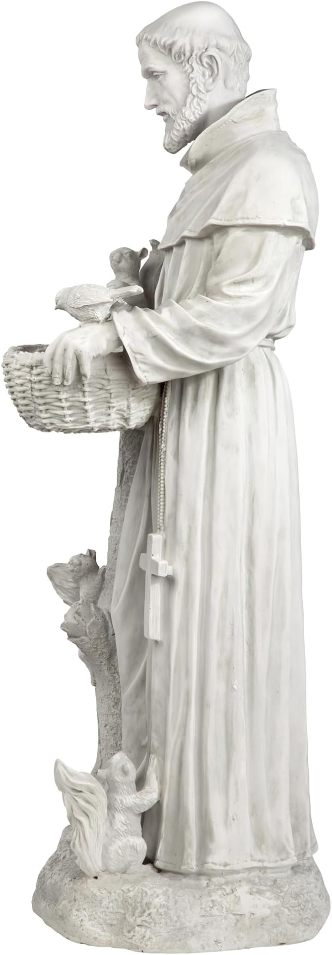Design Toscano Nature's Nurturer Francis Assisi Religious Garden Decor Statue Bird Bath Feeder, Large, 37 inch, Cast Stone Resin, Antique Stone Finish
