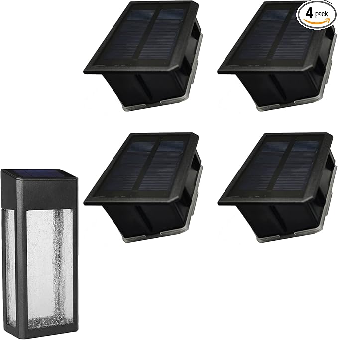 GOODFOEVER 4 Pack Solar Light Replacement Top for Outdoor Fence and Wall, Waterproof Insert (4 Pack)