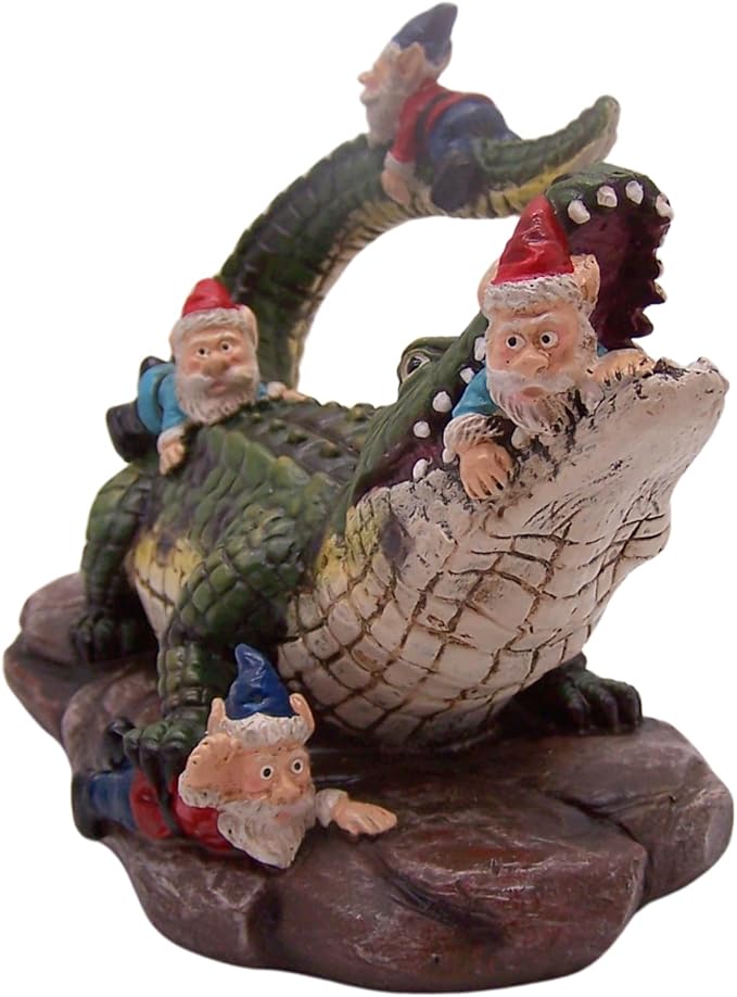 Gator Gnome: Whimsical Garden Figurine - Unique Home & Outdoor Decor