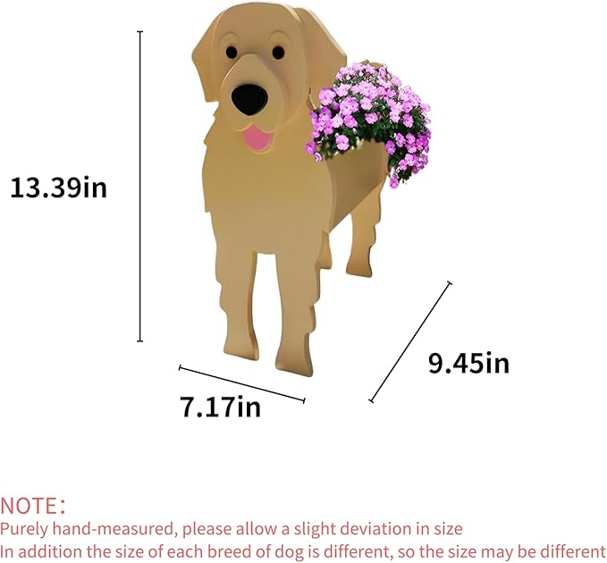 Golden Retriever Dog Planter Plant Pots,Cute Garden Dog Flower Planter,Dog Planters Birthday Gifts for Women,Office,Indoor/Outdoor Decor(9.45 * 7.17 * 13.82in)