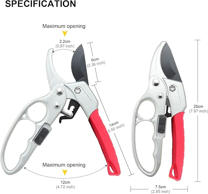 Garden Clippers, Premium Germany Pruners, Work 3 Times Easier, Professional Pruning Shears, Cutting Rose, Flower, Hedge, Stem, Sharp Scissors Gardening Tools, Arthritis Weak Hand Snips