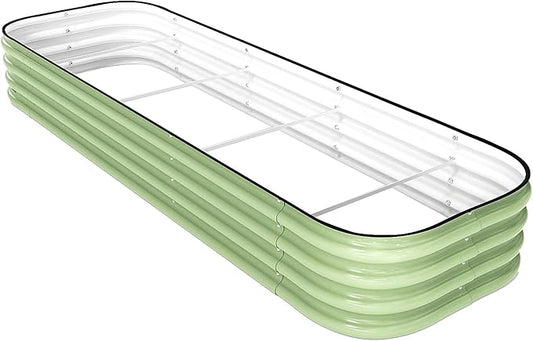 DaisyVibe Raised Garden Bed Kit, Planter Raised Garden Boxes Outdoor, Oval Large Metal Raised Garden Beds for Vegetables Flowers (Green, 6.5ftx2ftx1ft)