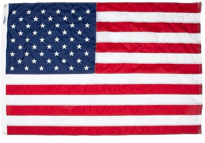 American Flag | American-Sourced Nylon Fabric, Embroidered Stars, Hand-Stitched | Proudly Made in USA (4' x 6')