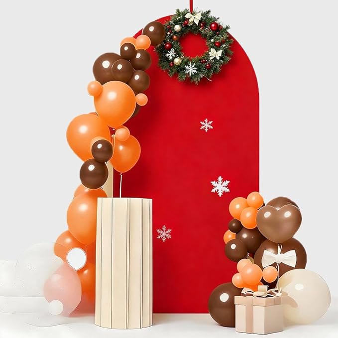 Red 7.2 FT Arch Backdrop Cover, Chiara Backdrop Covers, Red Arch Cover for Christmas Birthday Wedding Party Decoration