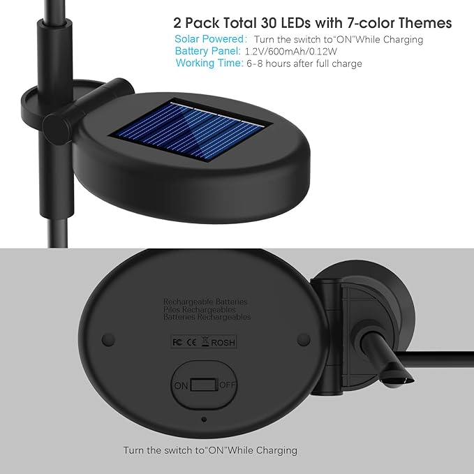 Aiscool Solar Powered Butterfly Garden Stake Lights (2 Pcs Butterfly Lights)