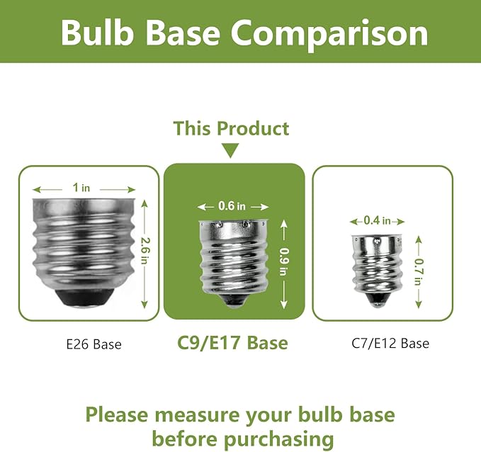 50 Pack C9 LED Replacement Christmas Light Bulbs, Soft White 2700K Waterproof Shatterproof Outdoor String Lights Vintage LED Filament Bulb, E17 Base, Commercial Grade Holiday Decoration Bulbs