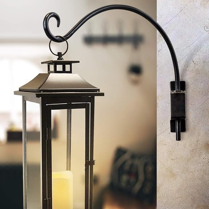 AJART Bird Feeder Hanger of Swivel Hanging Plant Bracket for Outdoor(Black) More Suitable for Outside birdhouses Plant Hooks (16"-2PCs)