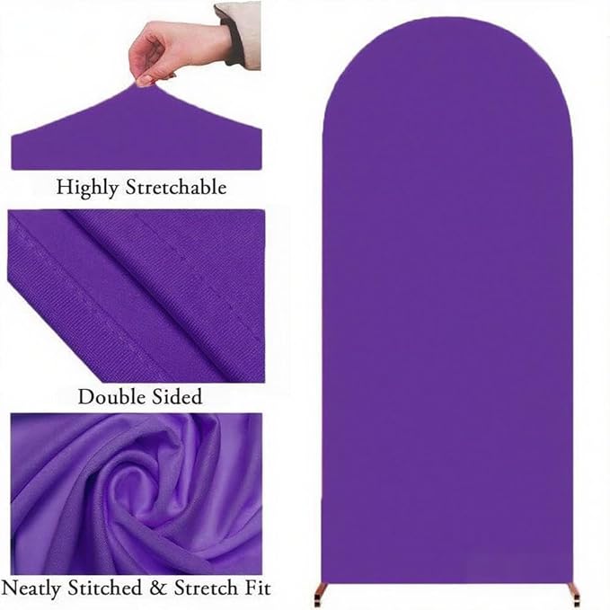 6.6FT Two-Sided Purple Arch Backdrop Cover, Wedding Arch Covers, Purple Backdrop Cover for Party Gender Reveal Birthday Party Decor