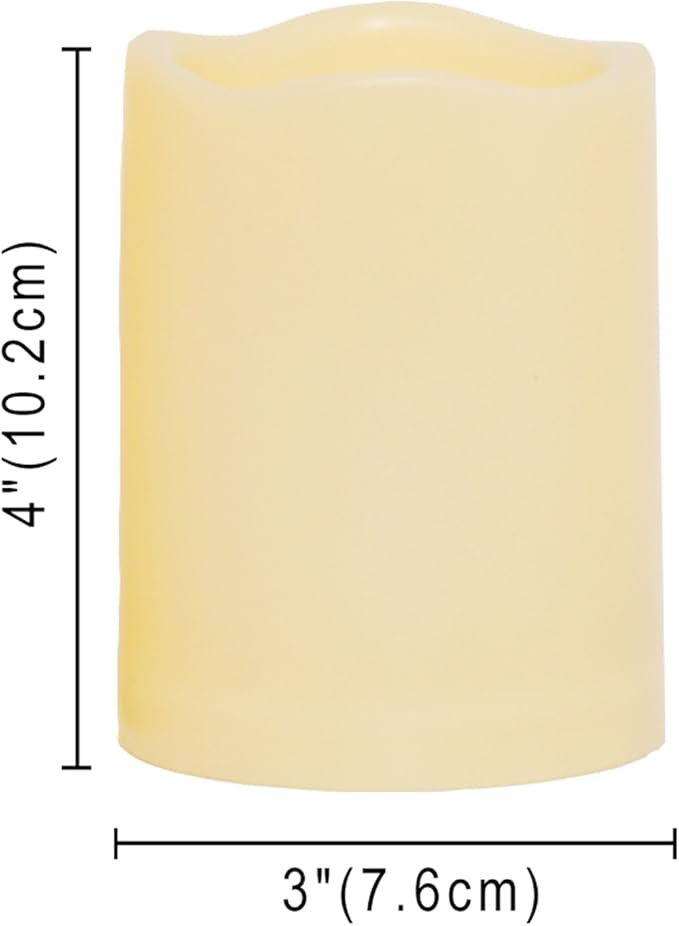 CANDLE CHOICE Waterproof Outdoor Battery Operated Flameless Candles with Remote Timer Plastic Flickering Fake Electric LED Pillars for Lantern Garden Wedding Christmas Decorations 3x4 Inches 2 PCS