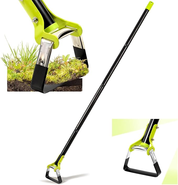 Garden Hoe - Adjustable Scuffle Hoe for Weeding Gardening Loosening Soil- Heavy Duty Hula Hoes with Long Handle - Stirrup Hoes, Garden Tools for Women Men (30-61in)