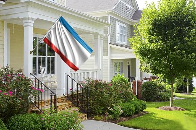 Double Sided Ukraine Crimea Flag 2x3FT Ukrainian Crimean Polyester Banner With 2 Grommets Fade Resistant Vivid Color For Patriotic Festival Events Party Decoration(Crimea UKR, 2x3FT-3ply)