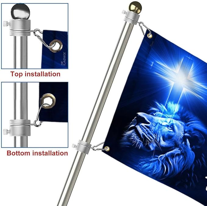 American Flag-Jesus Christ Grommet Flag Way Maker Miracle Worker DDH1349GF, 3x5 ft., No Flag Pole Rings-USA Heavy Duty Flags Canvas Cotton-Durable Indoor Outdoor Flag