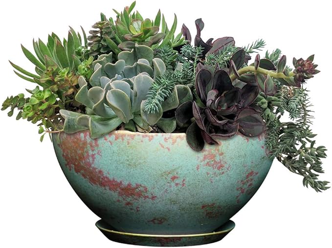 Classic Home and Garden Premiere Collection Planter, Rosie 10", Patina Copper