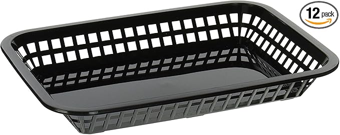 TableCraft Products C1077BK Grande Basket, Black (Pack of 12)