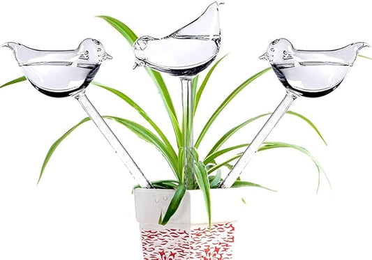 Glass Plant Watering Globes, Self Watering Globes Bird Shape, Self Watering Planter Insert, Plant Watering Devices, Automatic Plant Waterer Indoor, Watering Bulbs, 3 Pack
