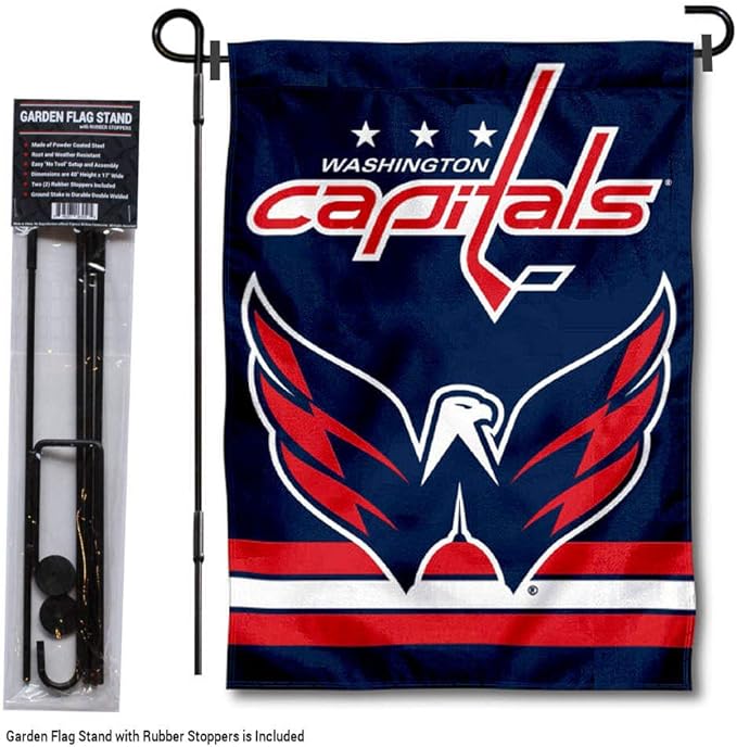 WinCraft Washington Capitals Garden Flag with Pole Stand Holder