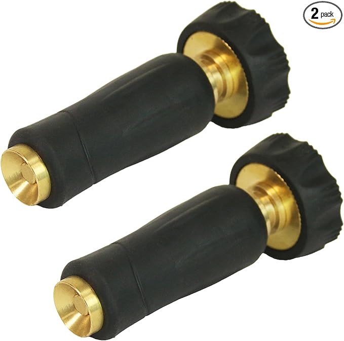 Chapin 6-9476: High Pressure 3.5-inch Brass Twist Hose Nozzle, Heavy-Duty Adjustable Garden Hose Nozzle, Gardening, Watering and Irrigation, Outdoor Cleaning, Set of 2