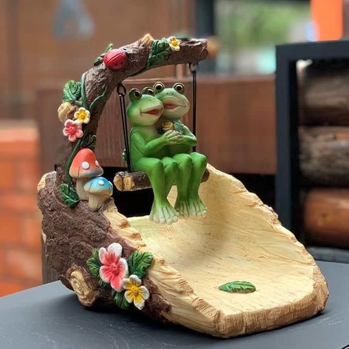 Frogs On The Swing Gutter Guardian Rain Downspout, Animals Outdoor Statue Gutter Downspout Extension Garden Decoration, Downspout Extender Diverter Splash Block for Courtyard and Patio