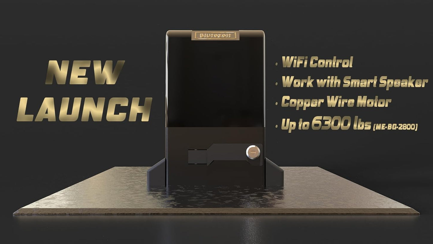 Blütezeit 1800lb WiFi Sliding Gate Opener Smart App Control, 1/2HP Automatic Slide Gate Motor Rack Driven with 2 Remote Controls & IR Sensor Complete Hardware Kits for Driveway Gates Up to 40ft