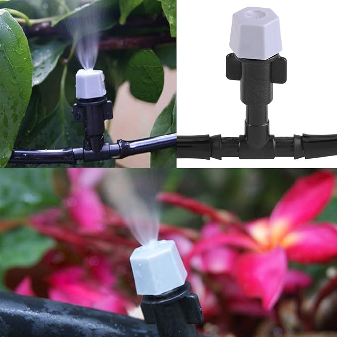 Drip Watering Kit Automatic Cooling System Hose Sprinkler Nozzle Garden Backyard Patio Micro Irrigation Set (10M)