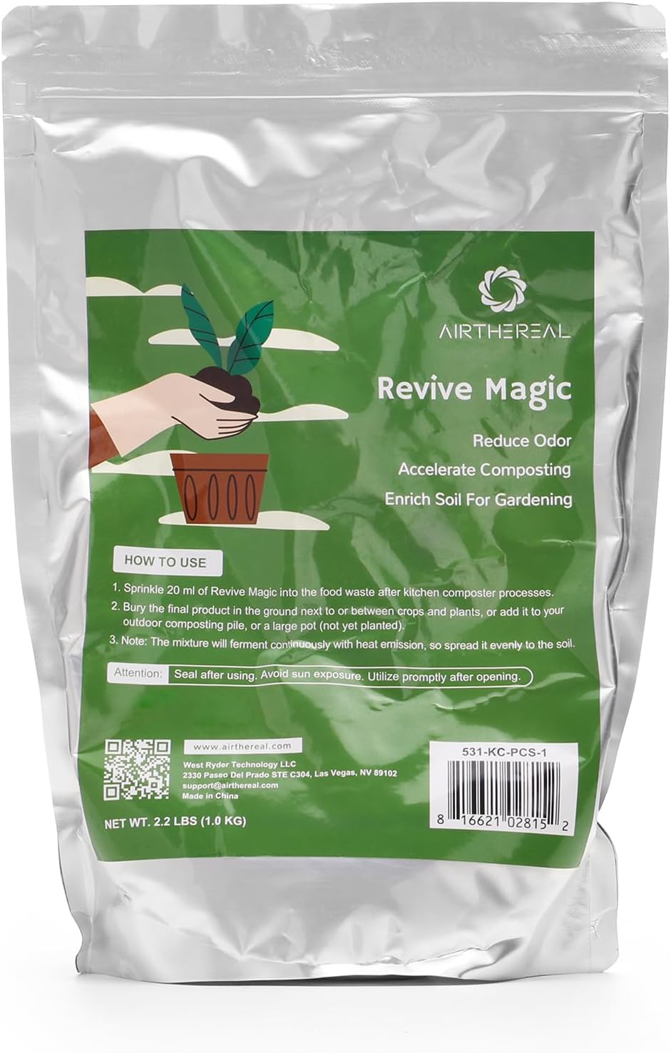 Airthereal Revive Magic Fertilizer Compost Starter, Easy Plant Care Compost Accelerator for Kitchen Composter - Compost Food Waste Quickly and Easily with Low Odor