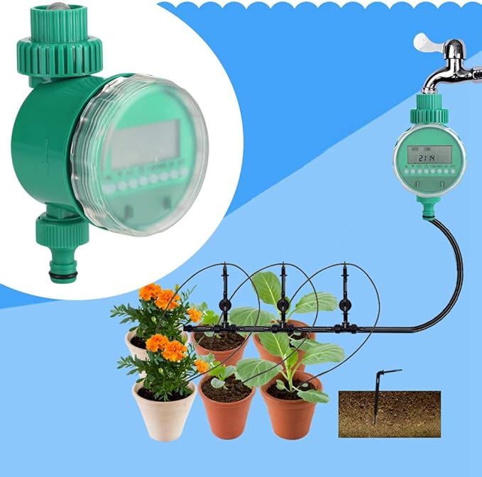 Automatic Irrigation Timer, Electric Digital Garden Irrigation Timer Battery Operated Intelligent Flowers Watering Controller for Garden Yard Lawn Greenhouse Drip Irrigation Watering Plant System