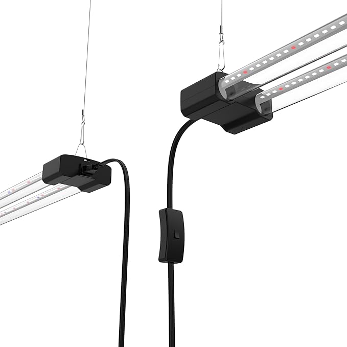 DYMOND Boostgro LED Seed Starter Grow Light 4FT Full Spectrum Linkable 5000k Daylight + 660nm Red + 450nm Blue Indoor Plant Lighting Fixture