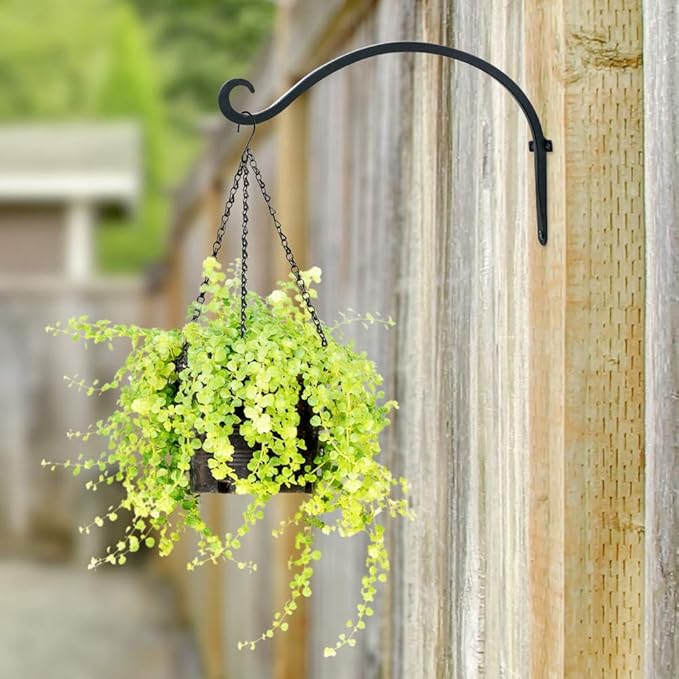 AJART Hanging Plant Hanger Outdoor: 12-Inch Bird Feeder Wall Hooks - Rust-Resistant Plant Bracket Hook for Hanging Flower Baskets