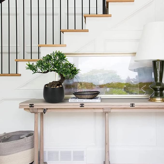 Artificial Bonsai Tree Juniper Faux Plants Indoor Fake Plants Decor with Ceramic Pots for Home Table Office Desk Bathroom Shelf Bedroom Living Room Farmhouse Decorations