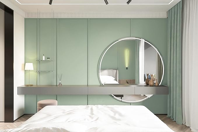 Dimoon 118''x17.7'' Green Peel and Stick Wallpaper Contact Paper Modern Self Adhesive Wall Paper Removable Renter Friendly Textured Solid Color Shelf Cabinet Vinyl Roll (118''x17.7'',Palegreen)