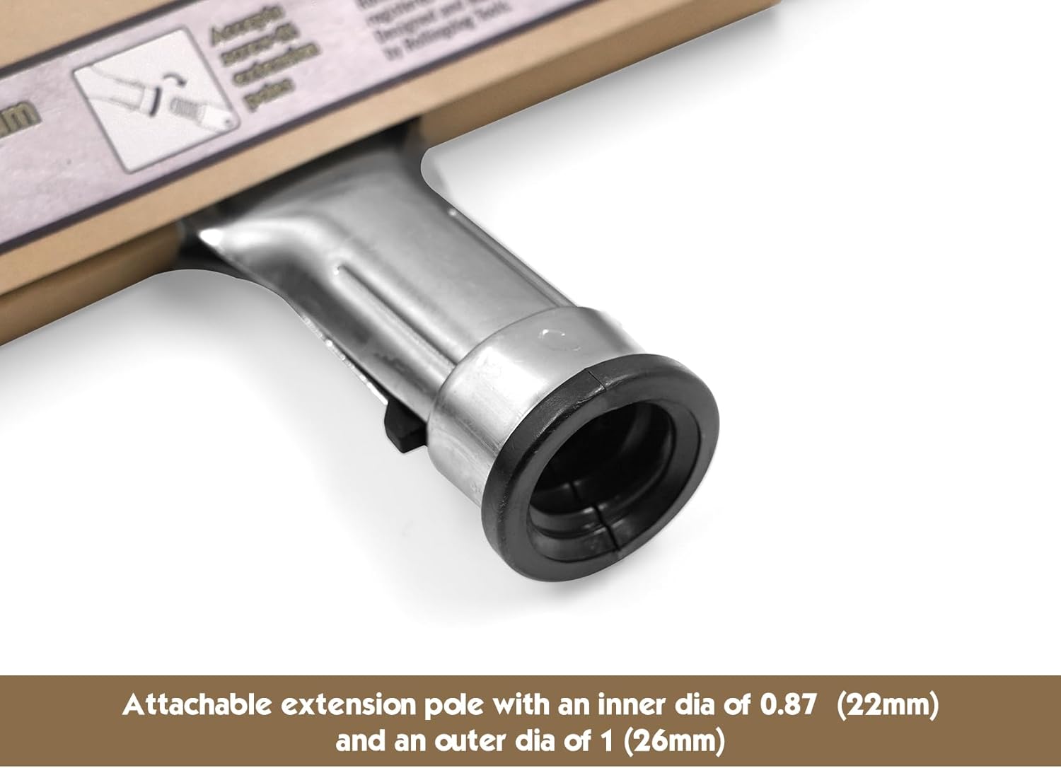 ROLLINGDOG 17.5" Foam Floor Squeegee with Dual EDPM Blades Attachable Extension Pole for Window,Floors and Tile Cleaning