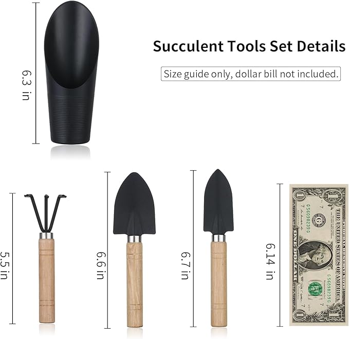 5Pcs Succulent Tools, Mini Garden Tools,Plant Potting Mat as Plant Accessories,Succulent Gardending Hand Tools Kit for Seedling Soil,Caring Succulent,etc,Gifts for Woman’s Gardening work(No Flowerpot)