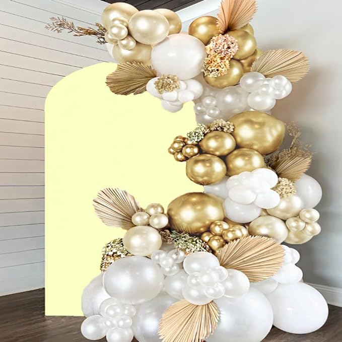 Yellow 6FT Arch Backdrop Cover, Yellow Chiara Backdrop Cover, Background Stand Covers, Arch Stand Covers for Birthday Wedding Party Decoration