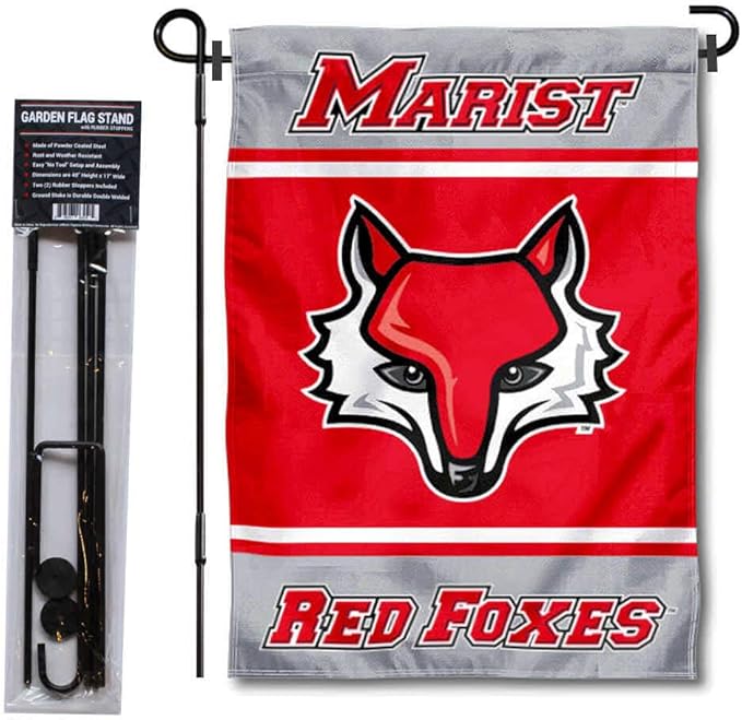 College Flags & Banners Co. Marist Red Foxes Garden Flag with Stand Holder