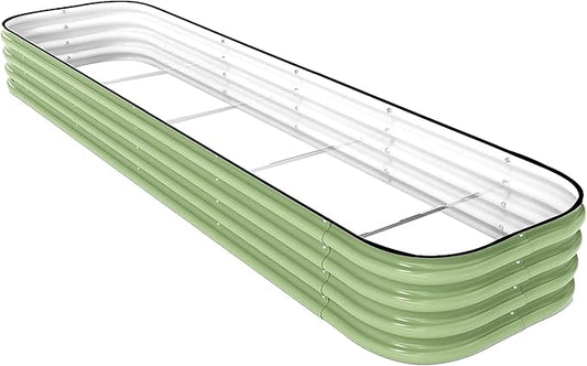 DaisyVibe Raised Garden Bed Kit, Planter Raised Garden Boxes Outdoor, Oval Large Metal Raised Garden Beds for Vegetables Flowers (Green, 8ftx2ftx1ft)