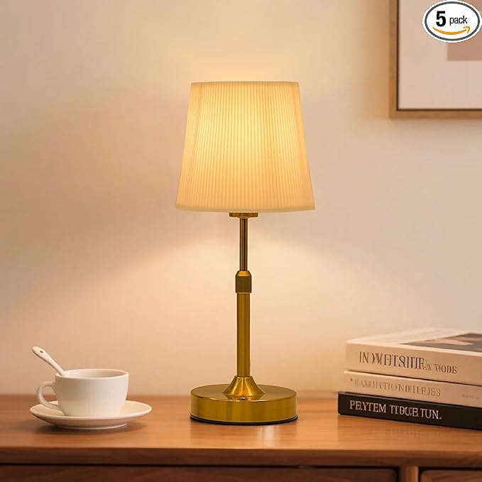 Gold Adjustable Table Lamp, USB Rechargeable, Vintage Edison Bulb Design, Decor for Bedroom Dining Room, Gift for Home Decor Lovers (Night Light)