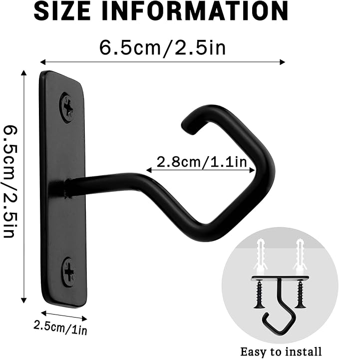 AJART Ceiling Hooks for Hanging Plants: Iron Plant Hanger for Wall Mount - 4 Pack/2.5 Inch Ceiling Hook for Indoor Use