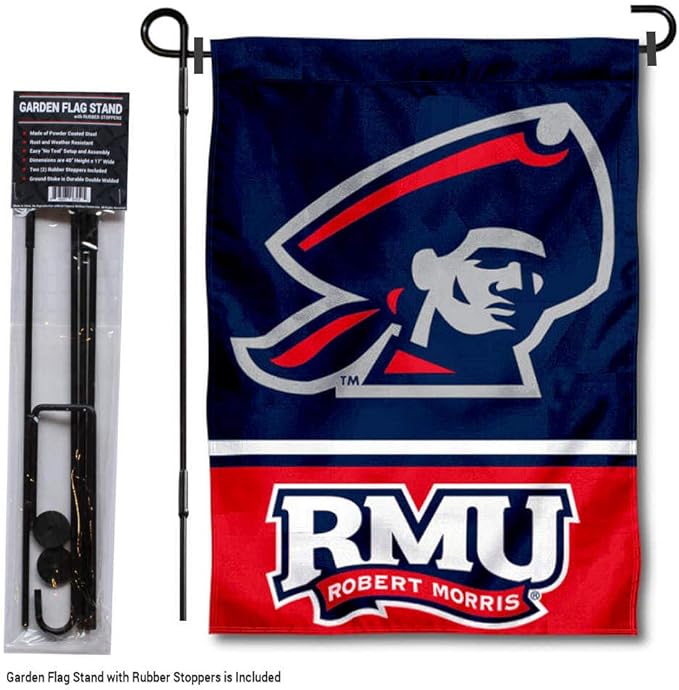 College Flags & Banners Co. Robert Morris Colonials Garden Flag with Stand Holder