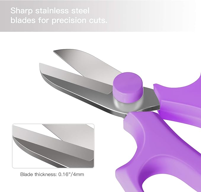 Flower Scissors, Strong Floral Shears, Premium Steel Garden Pruning Shears Floral Fruits Leaf Scissors Hand Pruner Snip Trimming Tool for Gardening Flower Arrangement, Purple