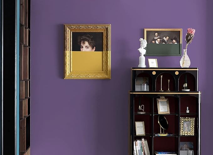 Dimoon 236''x17.7'' Purple Peel and Stick Wallpaper Contact Paper Modern Self Adhesive Wall Paper Removable Renter Friendly Textured Solid Color Shelf Cabinet Vinyl Roll (236''x17.7'',Dark Purple)