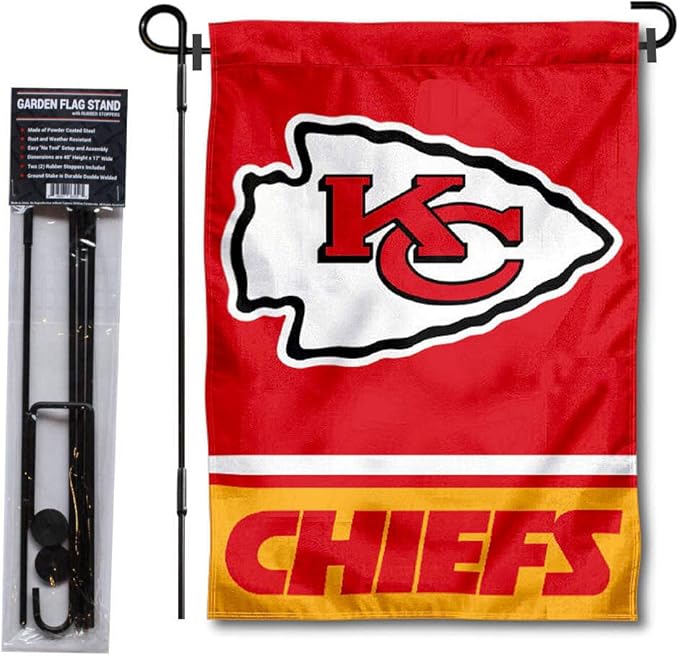WinCraft Kansas City Chiefs Garden Flag with Stand Holder