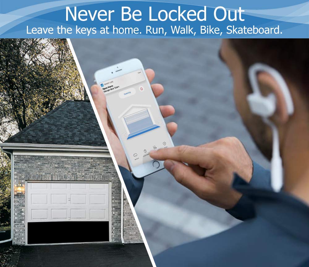 Smart Garage Door Opener - Universal WiFi Remote Controller Compatible with Alexa, Google Home, iPhone, Siri, Android, Door Left Open Alert, Door Security Systems, Updated Model