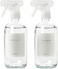MaisoNovo Glass Spray Bottles for Cleaning - 16.9 fl oz Clear x 2 with 16 Labels