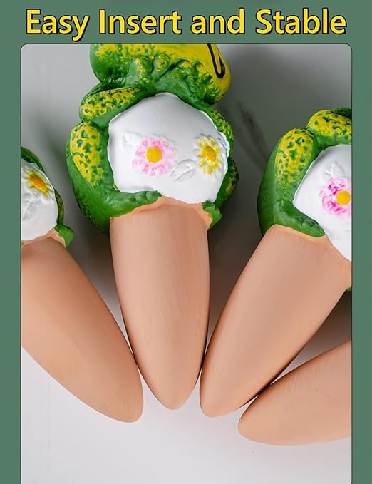 4 Pack Plant Watering Devices, Frog Shape Terracotta Watering Spikes, Vacation Self Watering Planter Insert, Automatic Plant Waterer for Indoor Outdoor Plants (Big Frog)