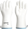 wahoo Professional Liquid Silicone Oven Mitts Gloves, Heat Resistant Gloves for Cooking, Baking, CoralAir Liner, 12 Inch, White, XXL