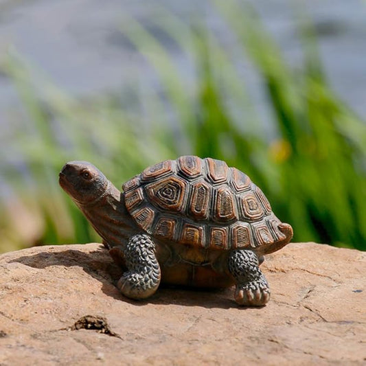 Danmu 1Pc of Polyresin Tortoise Statue Garden Statues, Outdoor Statues, Garden Ornaments, Yard Statue for Home and Fairy Garden Decor (S 5 1/10" x 4 1/3" x 2 1/3")