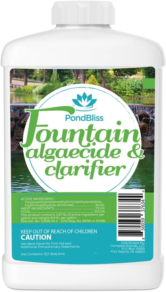 Algaecide for Fountains – Clarify and Controls Algae for Large and Small Fountain (8 oz)